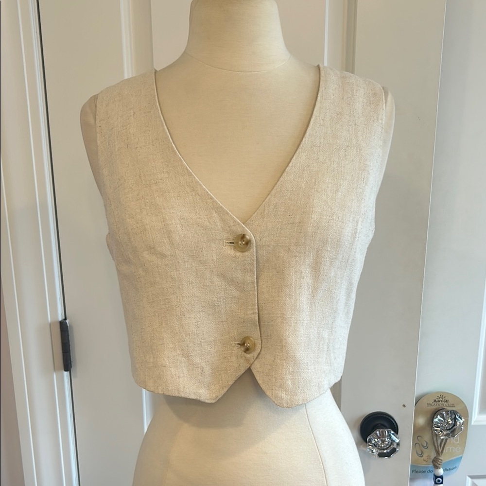 New Papermoon Elegant Cream Sleeveless Top/ Vest